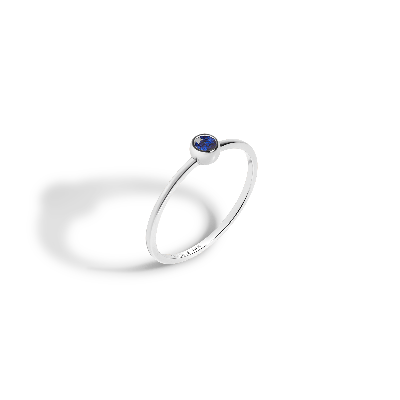 Aurate New York Birthstone Ring (blue Sapphire) In White