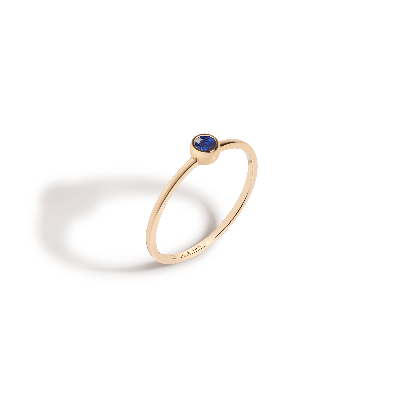 Aurate New York Birthstone Ring (blue Sapphire) In Yellow