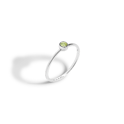 Aurate New York Birthstone Ring (peridot) In White