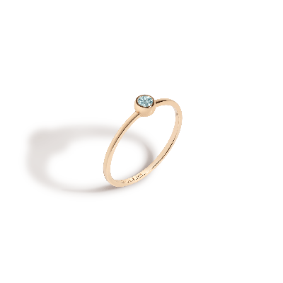 Aurate New York Birthstone Ring (aquamarine) In Yellow