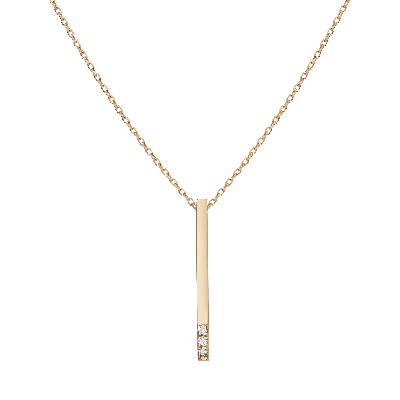 Aurate New York Short Gold Bar Drop Necklace With Diamonds In Yellow
