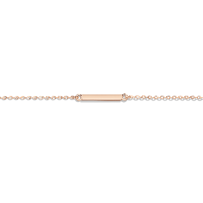 Aurate New York Midi Gold Bar Anklet In Rose