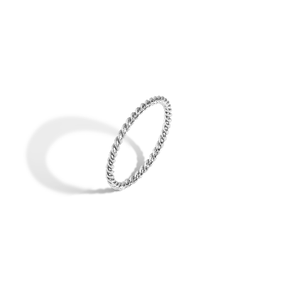 Aurate New York Thick Stackable Twist Ring In White