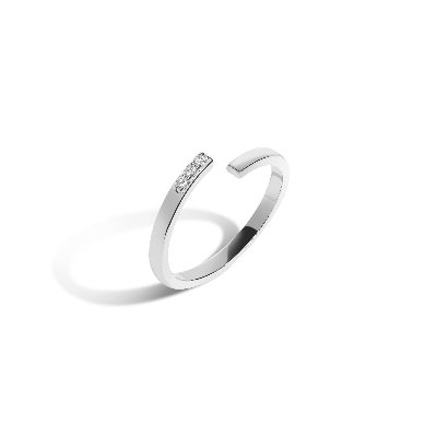 Aurate New York Mini Wraparound Ring With White Diamonds