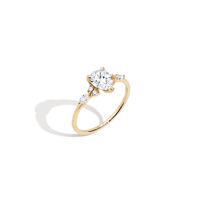 Aurate New York Pear Cut Floral Diamond Ring In White