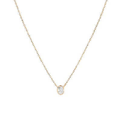 Aurate New York Diamond Oval Bezel Necklace In White
