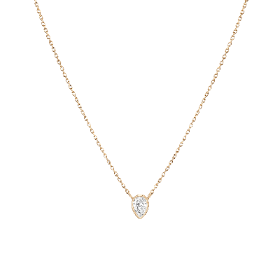 Aurate New York Diamond Pear Bezel Necklace In Rose