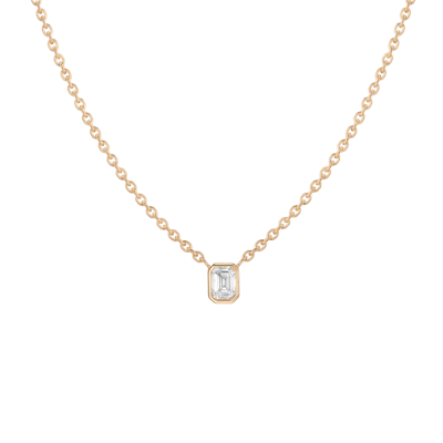 Aurate New York Xl Diamond Emerald Bezel Necklace In White