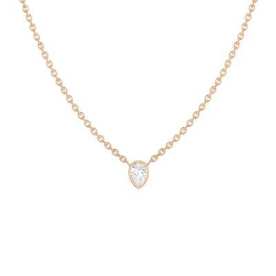 Aurate New York Xl Diamond Pear Bezel Necklace In Rose