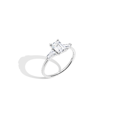 Aurate New York Emerald-cut Tapered Baguette Diamond Ring In White