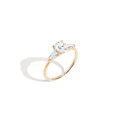 Aurate New York Oval-cut Tapered Baguette Diamond Ring In White