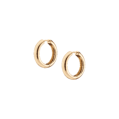 Aurate New York Medium Gold Chunky Hinged Hoop Earrings In White