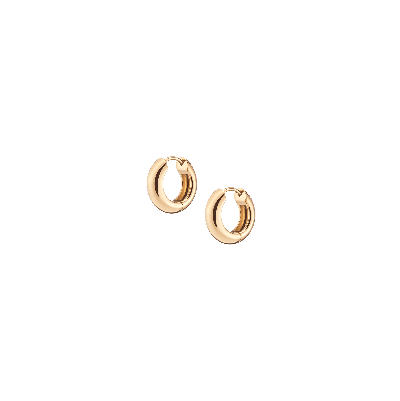 Aurate New York Small Gold Chunky Hinged Hoop Earrings In White