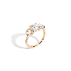 Aurate New York Pavé Round Tri-diamond Ring In White