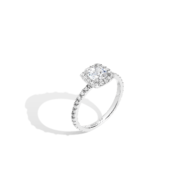 Aurate New York Pavé Cushion Cut Halo Diamond Ring In White