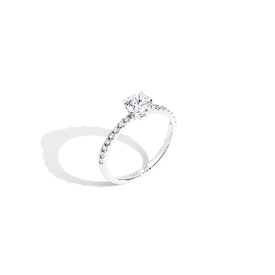 Aurate New York Pavé Round Solitaire Diamond Ring In White