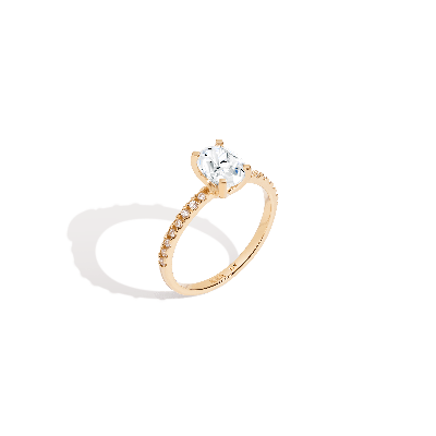 Aurate New York Pavé Oval-cut Solitaire Diamond Ring In White