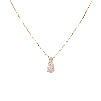 Aurate New York Pavé Diamond Teardrop Necklace In Yellow