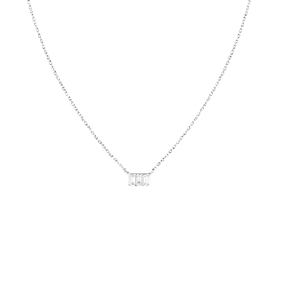 Aurate New York Triple Baguette Diamond Necklace In White