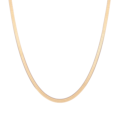Aurate New York Gold Herringbone Chain Necklace In Yellow