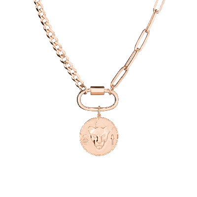 Aurate New York X Kerry: Lioness Pendant Necklace In Rose