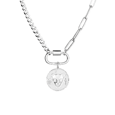 Aurate New York X Kerry: Lioness Pendant Necklace In White