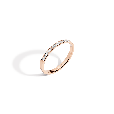 Aurate New York Half Diamond Baguette Ring In Rose