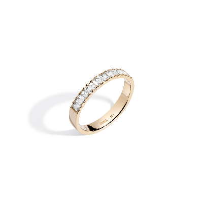 Aurate New York Bold Half Diamond Baguette Ring In Yellow