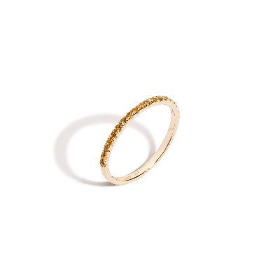 Aurate New York Half Gemstone Eternity Ring (yellow Citrine) In White
