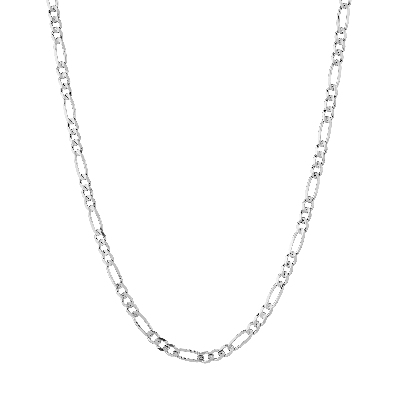 Aurate New York Large Gold Figaro Chain Necklace In White