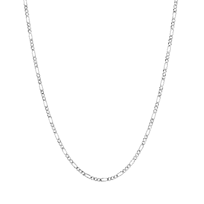 Aurate New York Medium Gold Figaro Chain Necklace In White