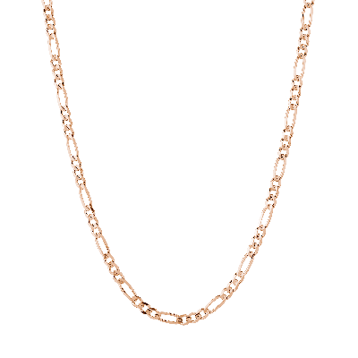 Aurate New York Large Gold Figaro Chain Necklace In Rose