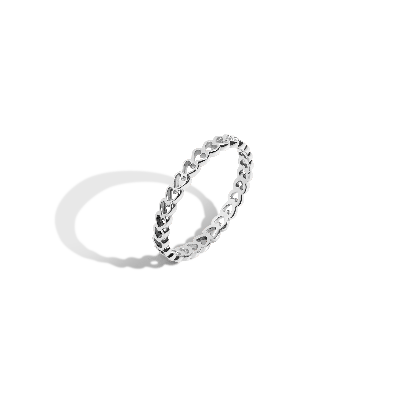 Aurate New York Infinity Heart Ring In White
