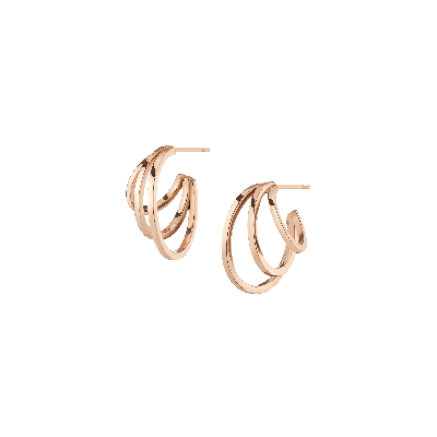 Aurate New York Deco Triple Gold Hoop Earrings In Rose