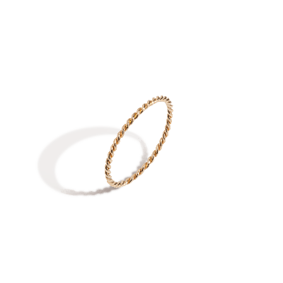 Aurate New York Stackable Twist Ring In Yellow