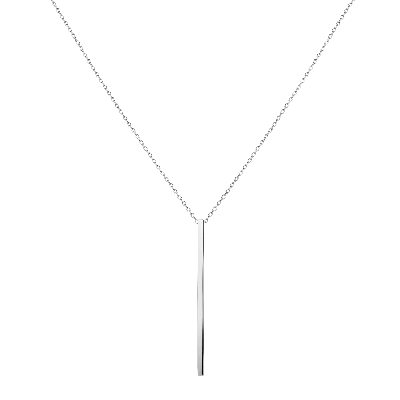 Aurate New York Long Gold Bar Drop Necklace In White
