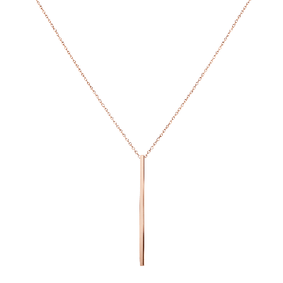 Aurate New York Long Gold Bar Drop Necklace In Rose