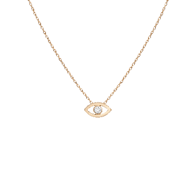 Aurate New York Diamond Bezel Evil Eye Necklace In Yellow