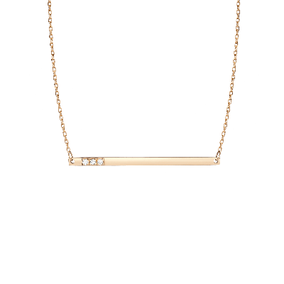 Aurate New York Gold Bar Necklace With Diamonds In Yellow