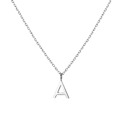 Aurate New York Mini Gold Letter Charm Pendant 18k White Gold In White