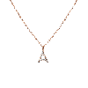 Aurate New York Mini Letter Charm Pendant With White Diamonds In Rose