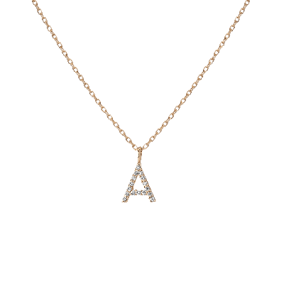 Aurate New York Mini Letter Charm Pendant With White Diamonds In Yellow