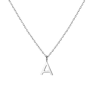 Aurate New York Mini Gold Letter Charm Pendant In White