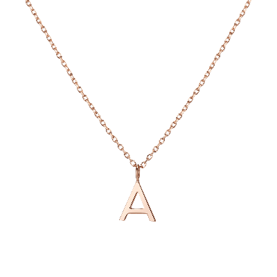 Aurate New York Mini Gold Letter Charm Pendant In Rose