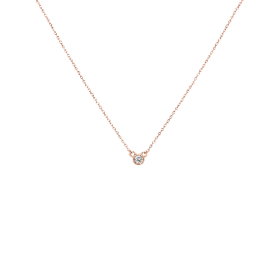 Aurate New York Diamond Bezel Necklace In Rose