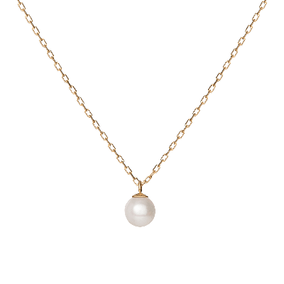 Aurate New York Simple Pearl Necklace In Yellow