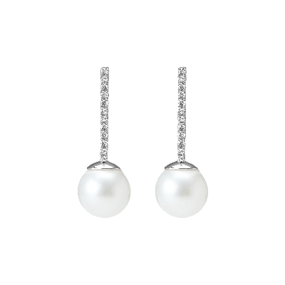 Aurate New York Proud Pearl Earrings With White Diamonds