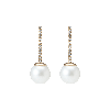 Aurate New York Proud Pearl Earrings With White Diamonds In Yellow