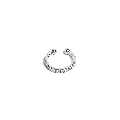 Aurate New York Mini Ear Cuff With Diamonds In White