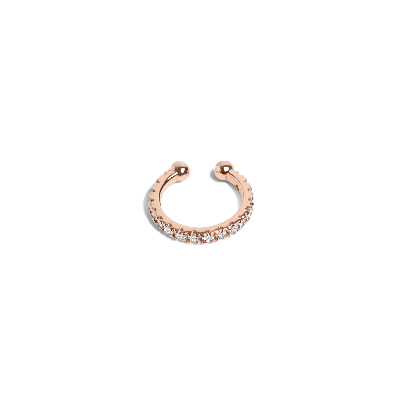 Aurate New York Mini Ear Cuff With Diamonds In Rose